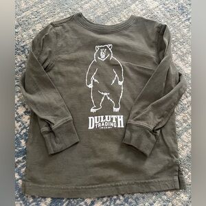 Duluth Trading Co Olive Green Long Sleeve Shirt Boys 3T Excellent Condition